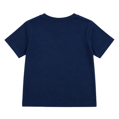 TOYSREX Kids Dinosaur Graphic Cotton T-Shirt – Skateboard Design – Navy Blue